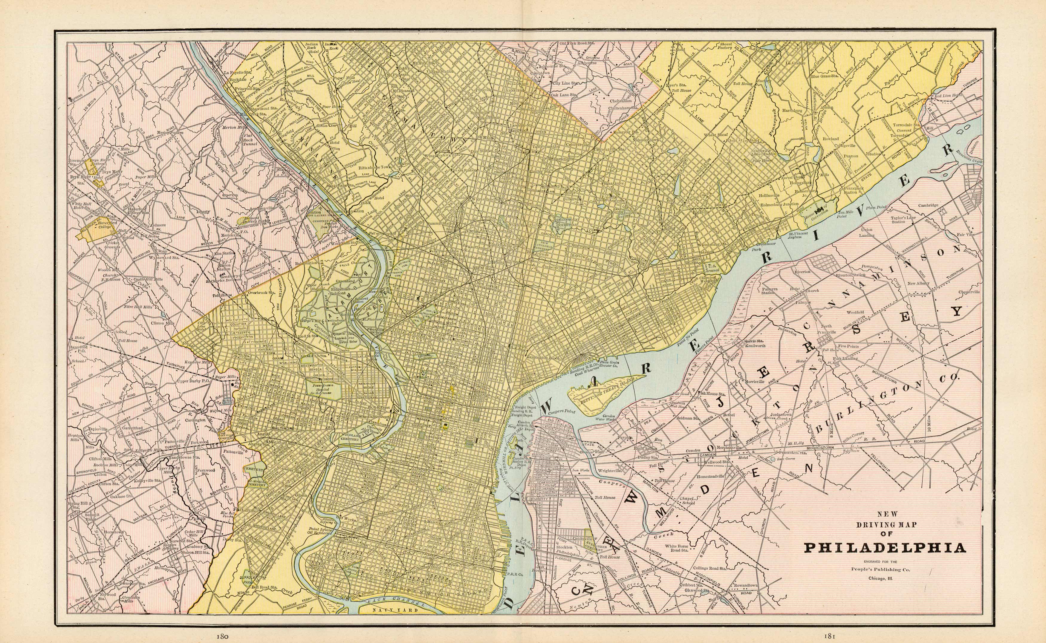 New Driving Map of Philadelphia - Art Source International