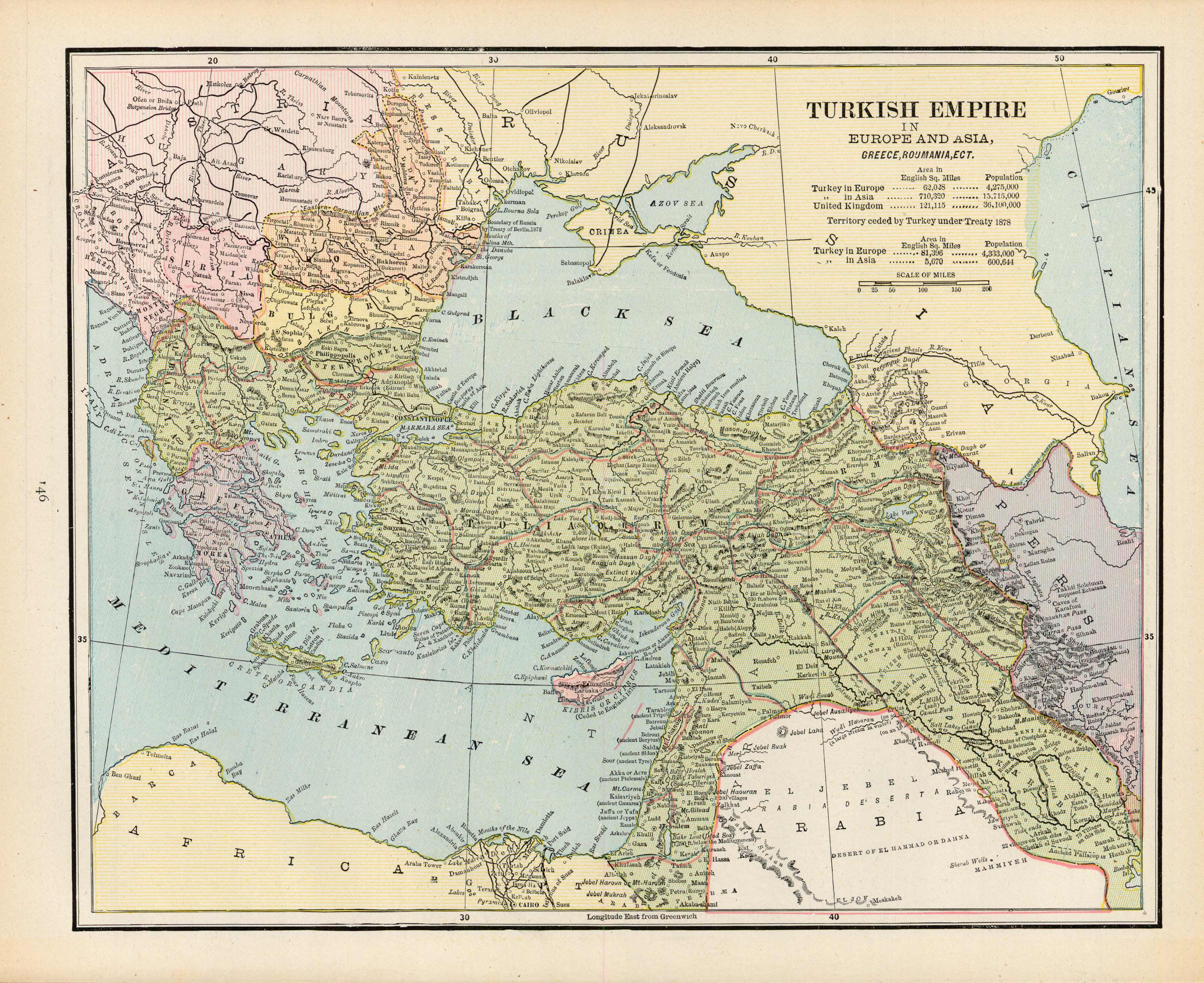 Turkish Empire in Europe and Asia, Greece, Roumania, Ect. - Art Source ...