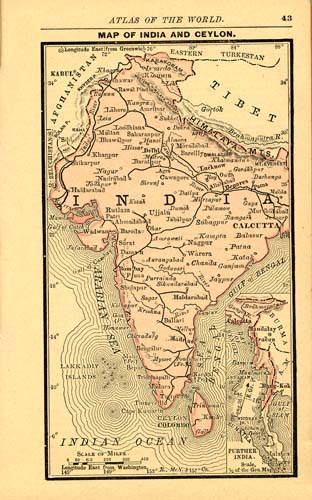 Map of India and Ceylon