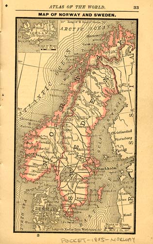 Map of Norway and Sweden Map of Norway and Sweden