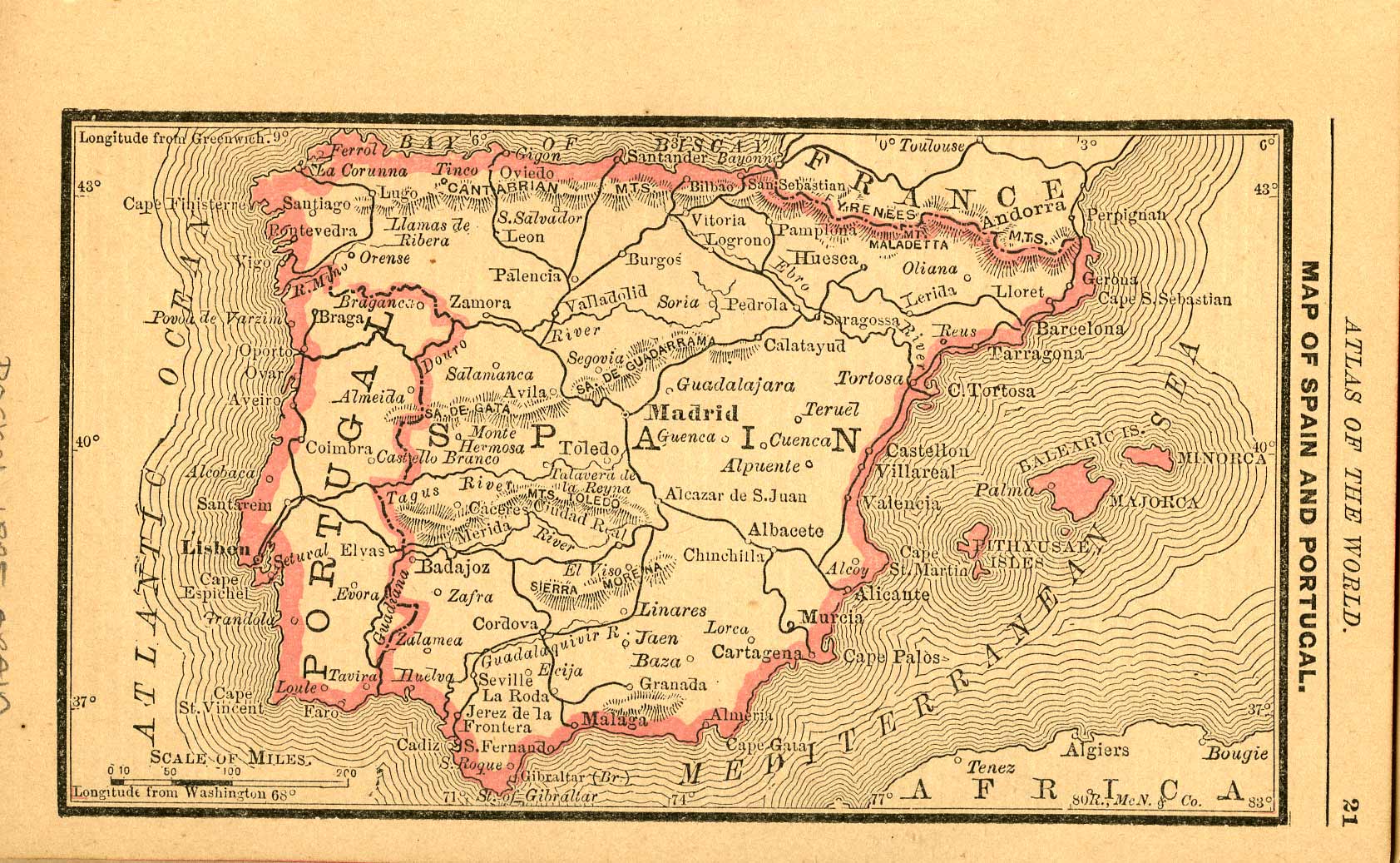 Map of Spain and Portugal