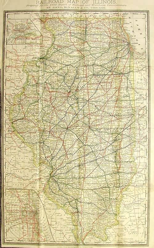 Railroad Map of Illinois Prepared for the 1882 Report of Railroad and Warehouse Commissioners