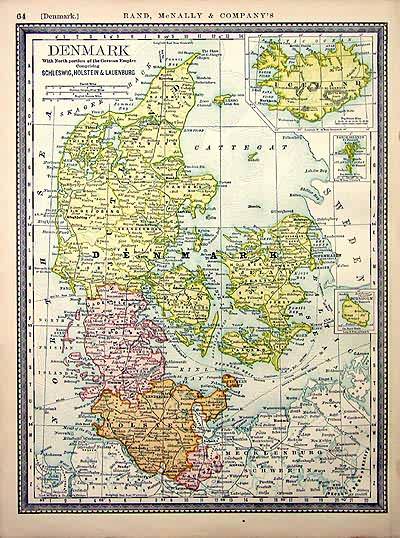 Denmark With North portion of the German Empire Comprising Schleswig