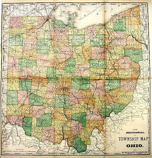 New Sectional and Township map of Ohio - Art Source International