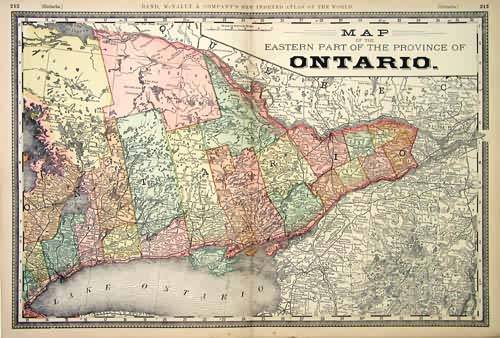 Map of the Eastern Part of the Province of Ontario