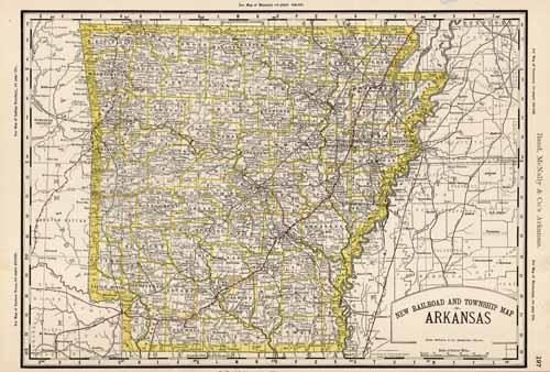 New Railroad and Township Map of Arkansas