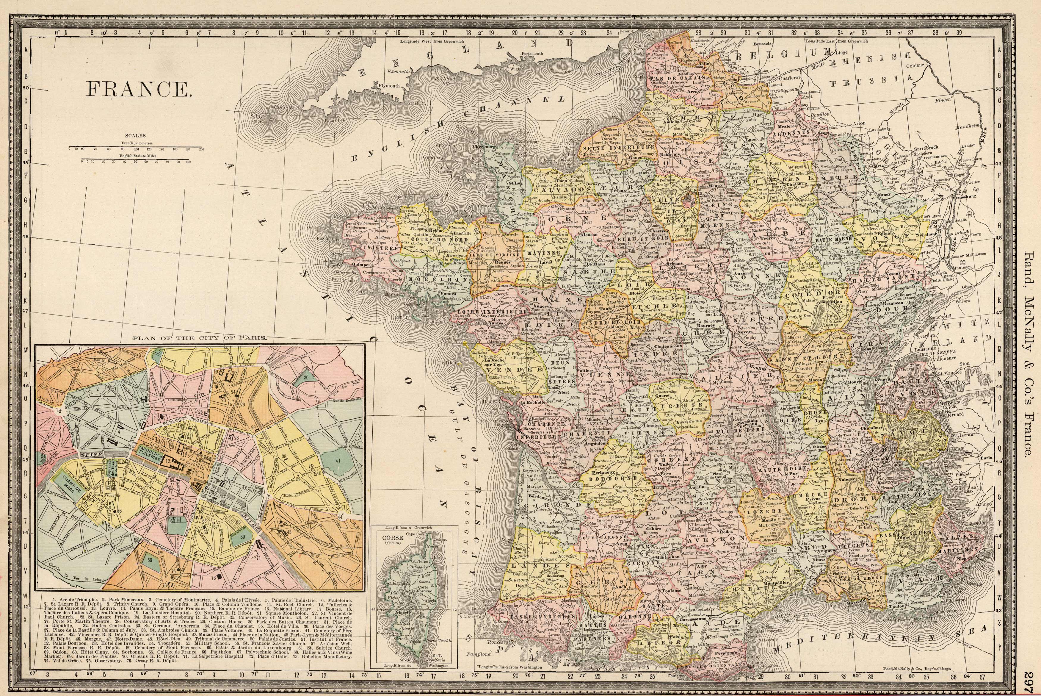 France. Plan of the City of Paris.