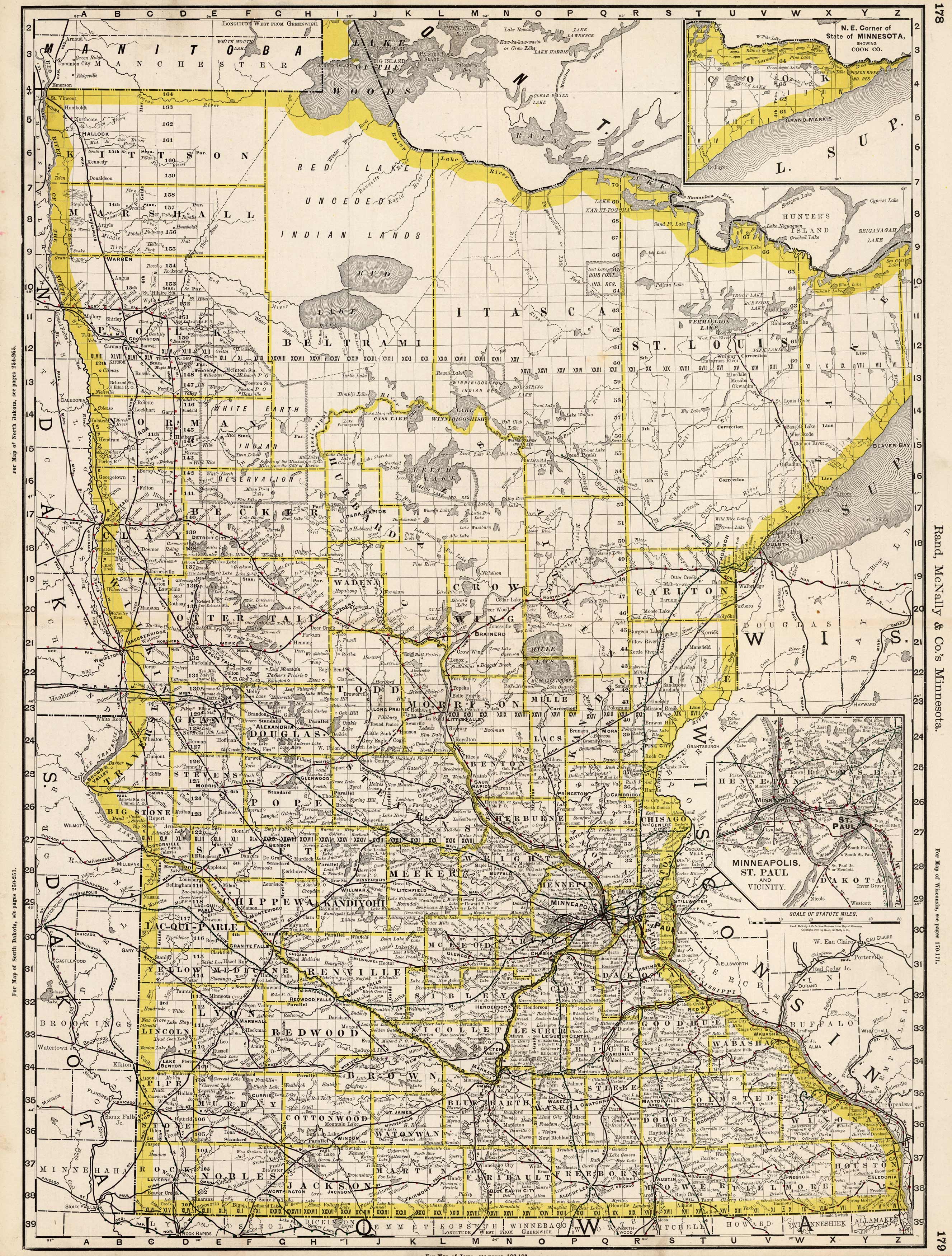 Minnesota with inset maps of Minneapolis