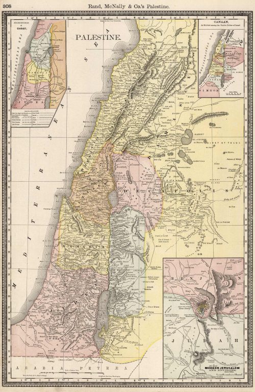 Palestine. Journeyings of Christ. Canaan, As divided among the Twelve ...