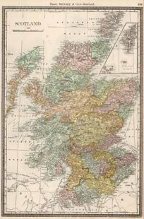 Scotland with an inset of the Shetland Islands.