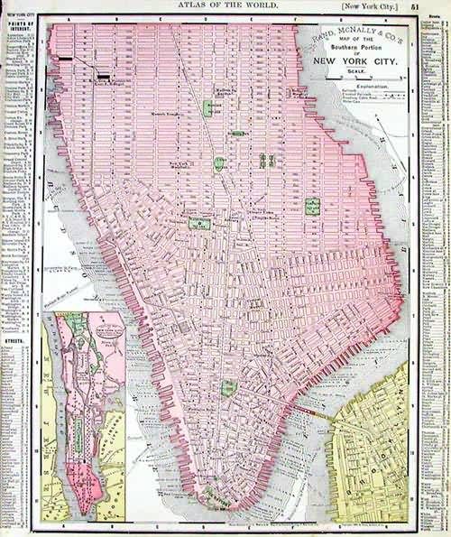 Map of the Southern Portion of New York City