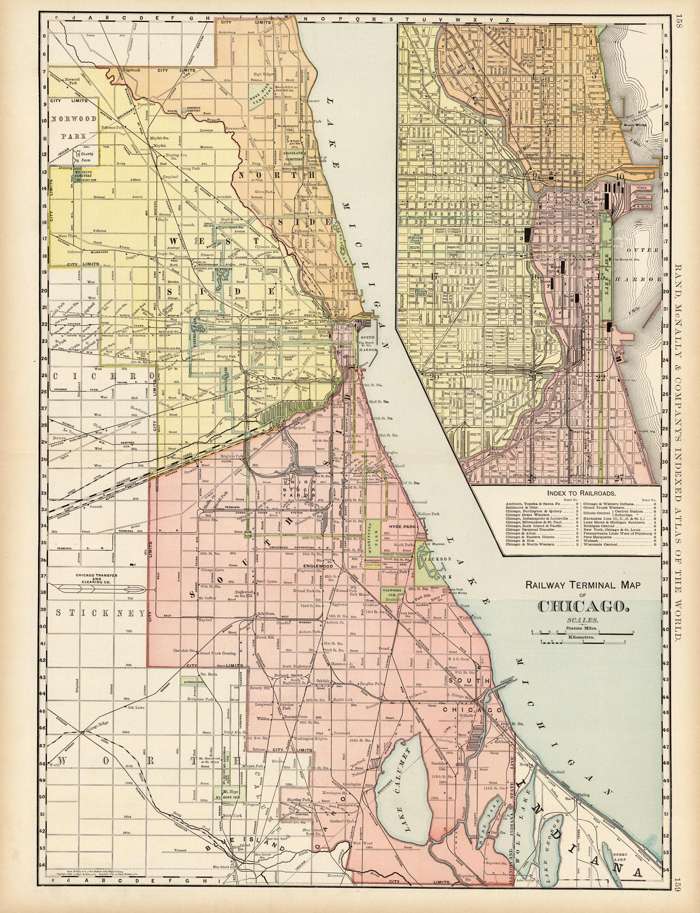 Railway Terminal Map of Chicago Railway Terminal Map of Chicago