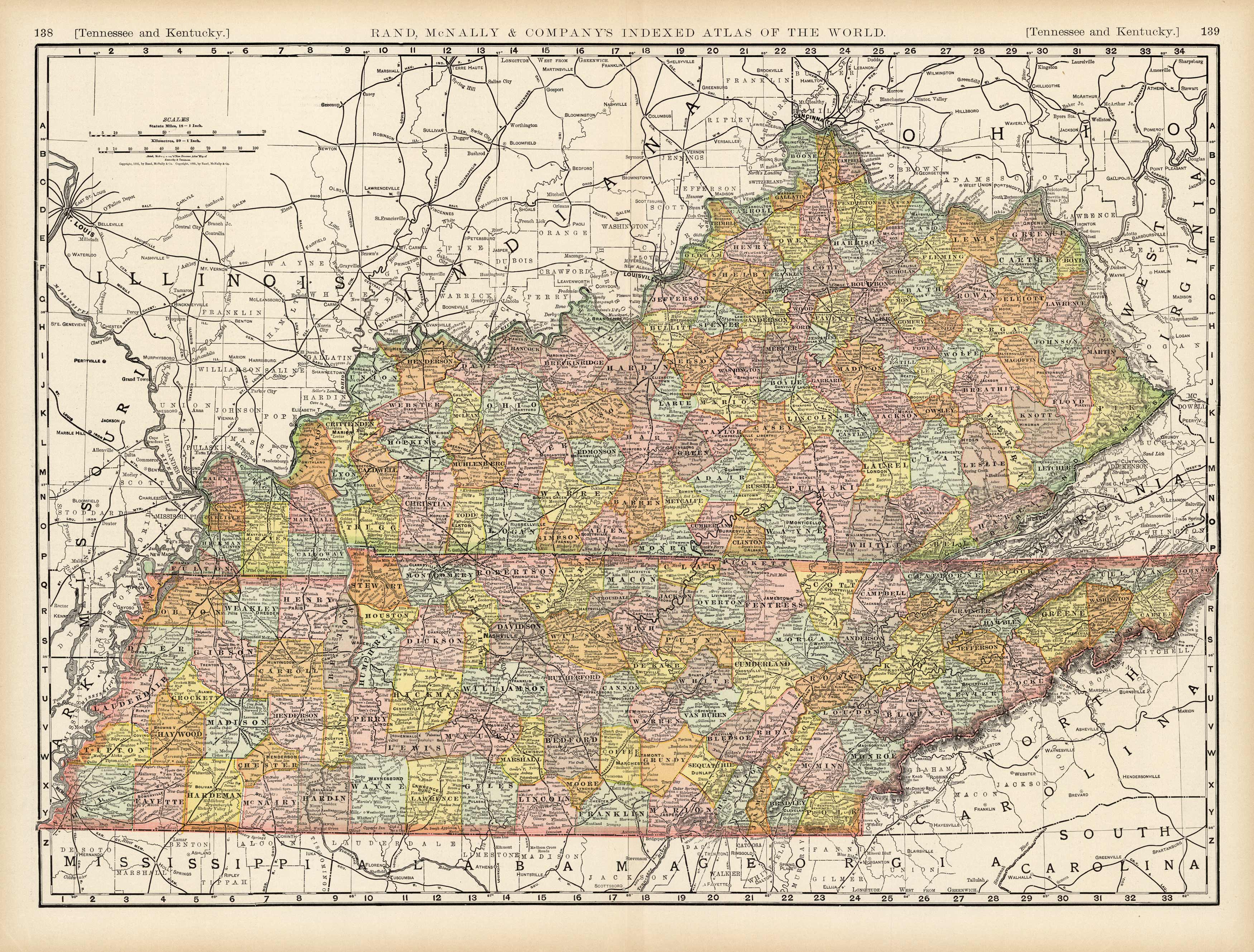 Tennessee and Kentucky