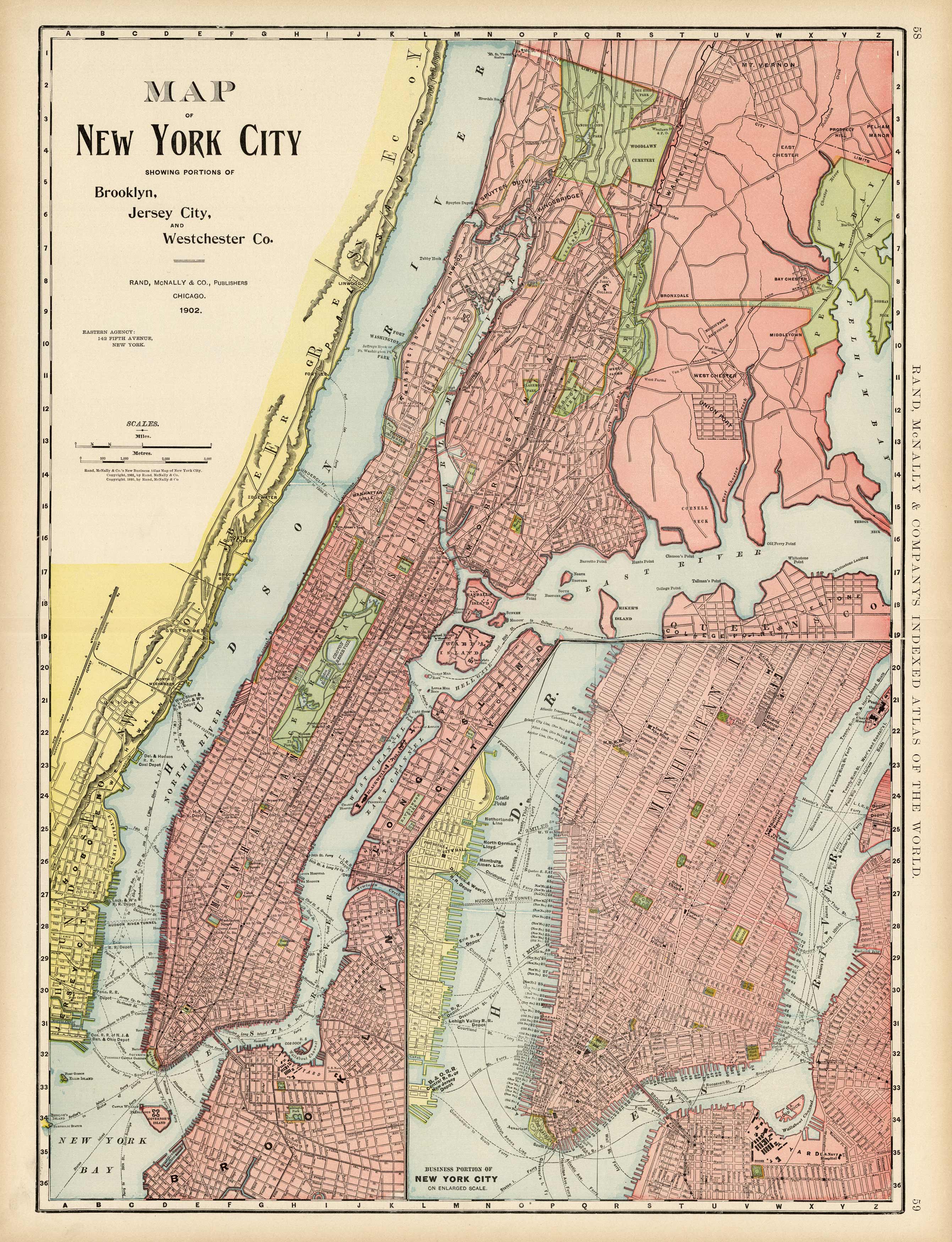 Map of New York City Showing Portions of Brooklyn