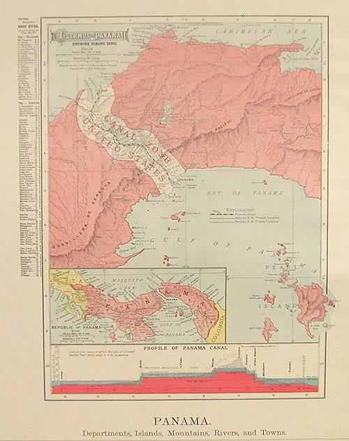 Isthmus of Panama Showing Panama Canal
