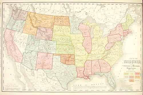Map of the United States Showing the Increase and Decrease of Population