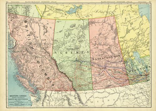 Western Canada Showing the Provinces of Alberta and Saskatchewan