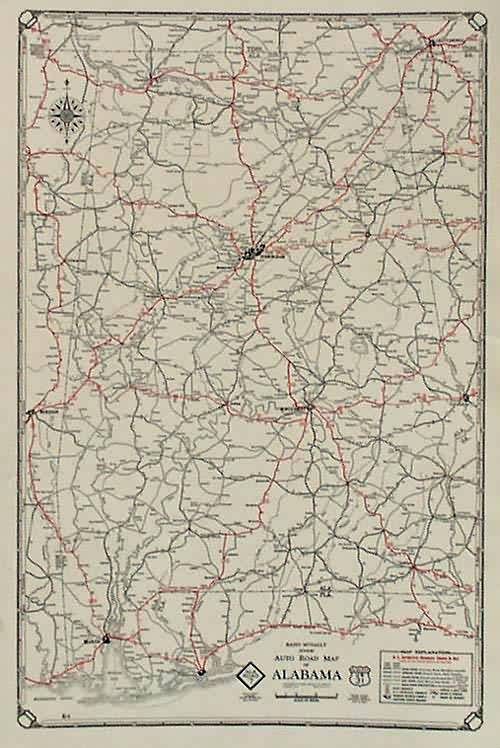 Rand McNally Junior Auto Road Map of Alabama