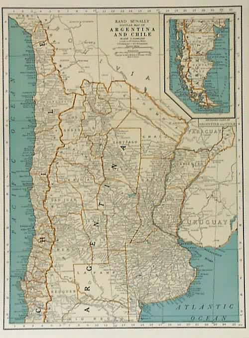 Rand McNally Popular Map of Argentina and Chile