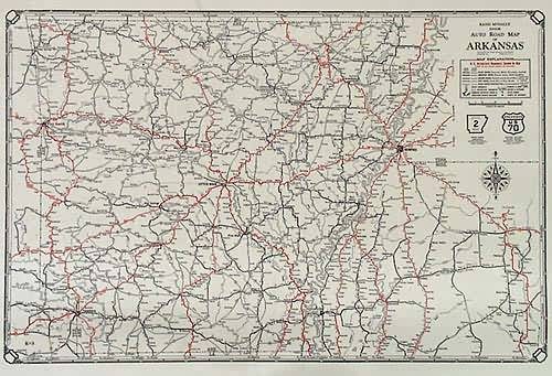 Rand McNally Junior Auto Road Map of Arkansas