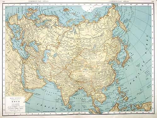 Rand McNally Popular Map of Asia