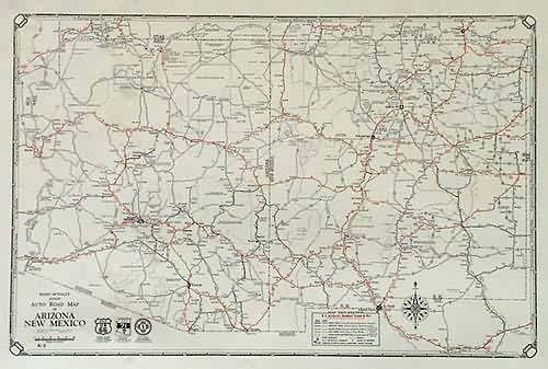 Rand McNally Junior Auto Road Map of Arizona New Mexico