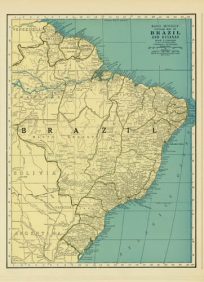 Popular map of Brazil and Guinanas