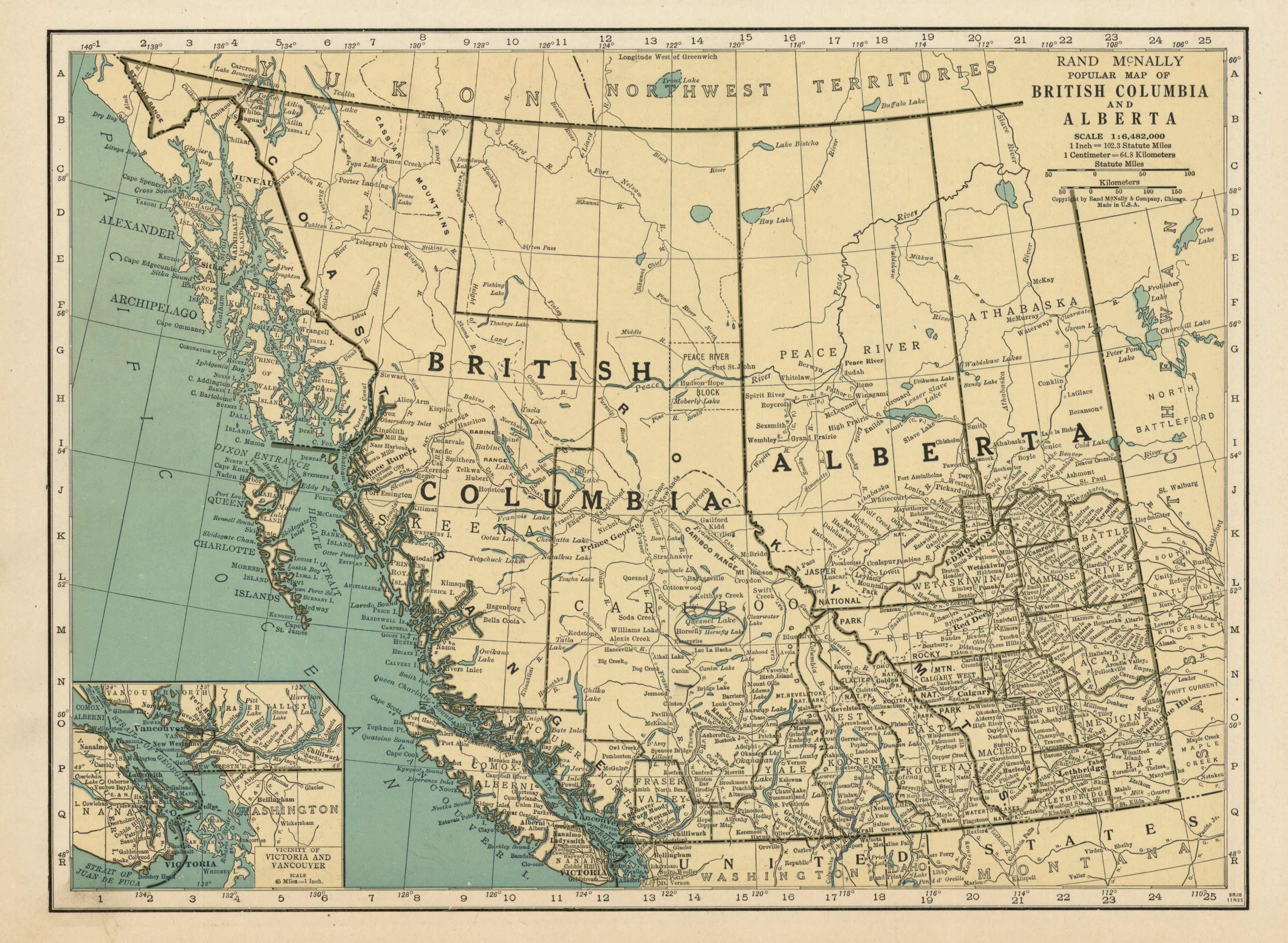 British Colombia and Alberta
