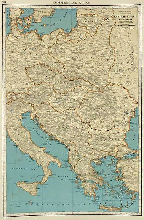 Rand McNally Map of Central Europe Rand McNally Map of Central Europe