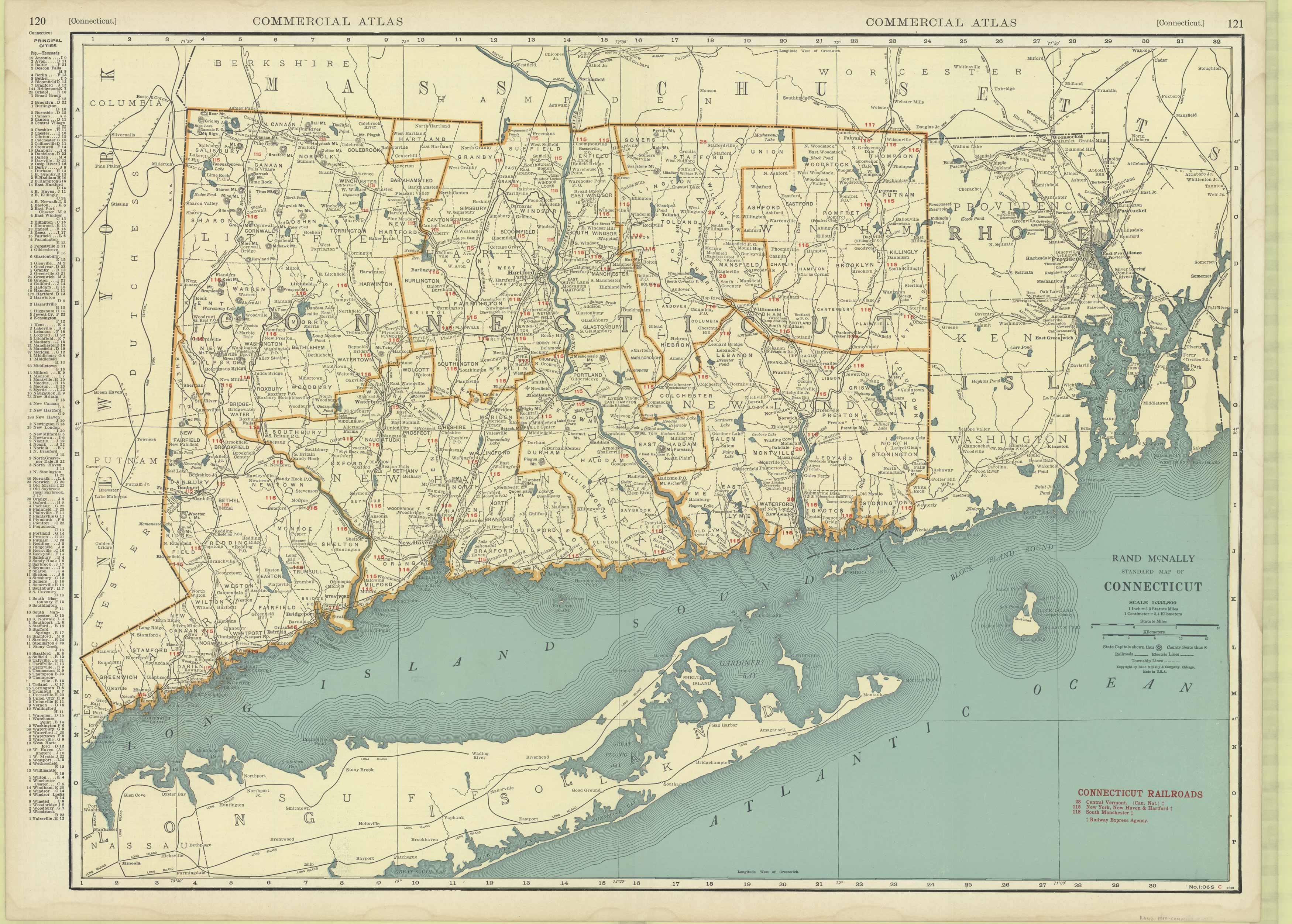 Rand McNally Standard Map of Connecticut Rand McNally Standard Map of Connecticut
