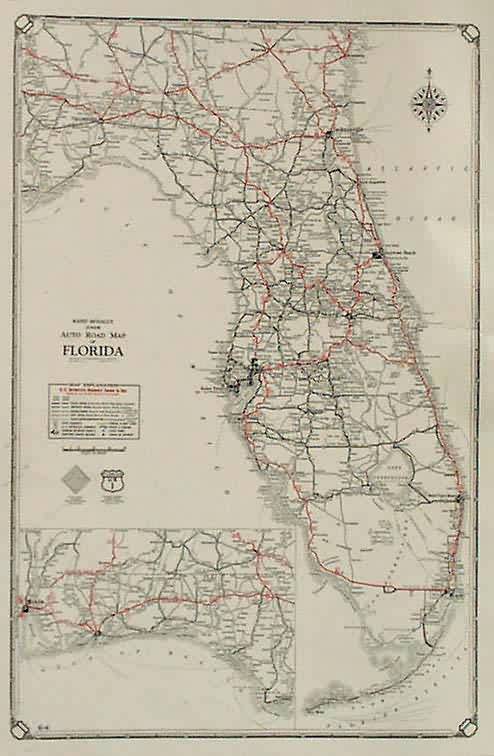 Rand McNally Junior Auto Road Map of Florida - Art Source International