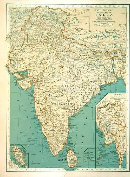 Rand McNally Popular Map of India