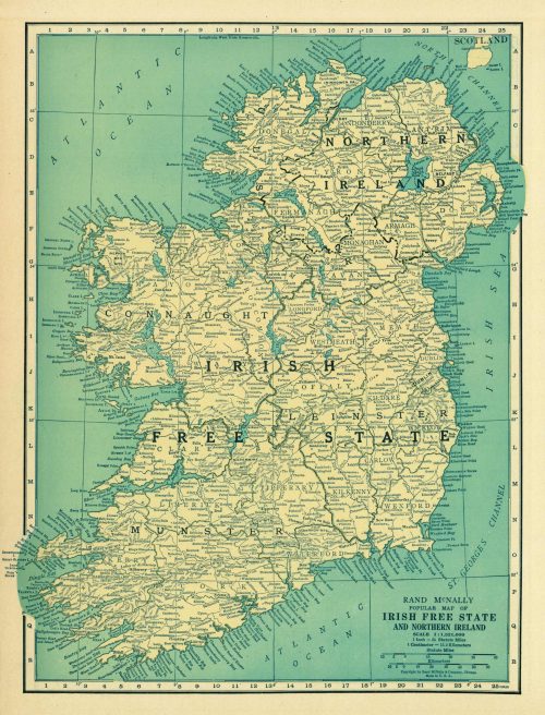 Map of Irish Free State and Northern Ireland