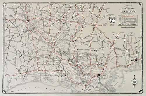 Rand McNally Junior Auto Road Map of Louisiana