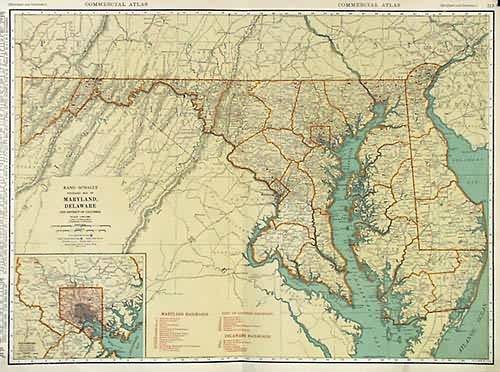 Rand McNally Standard Map of Maryland, Delaware and District of ...