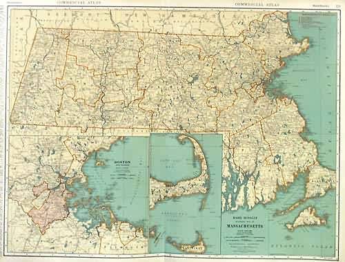 Rand McNally Standard Map of Massachusetts