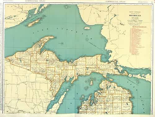 Rand McNally Standard Map of Michigan (Upper Penn)