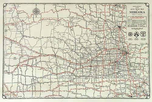 Rand McNally Junior Auto Road Map of Nebraska