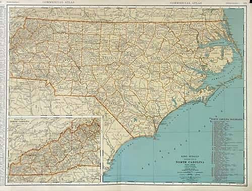Rand Mcnally Standard Map of North Carolina