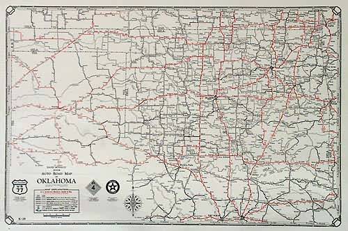 Rand McNally Junior Auto Road Map of Oklahoma - Art Source International