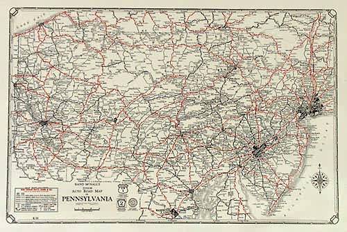 Rand McNally Junior Auto Road Map of Pennsylvania