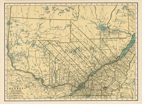 Rand McNally Popular Map of Southern Quebec