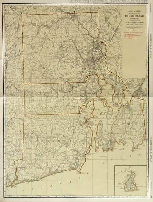 Rand McNally Standard Map of Rhode Island