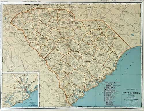 Rand Mcnally Standard Map Of South Carolina Art Source International 0972