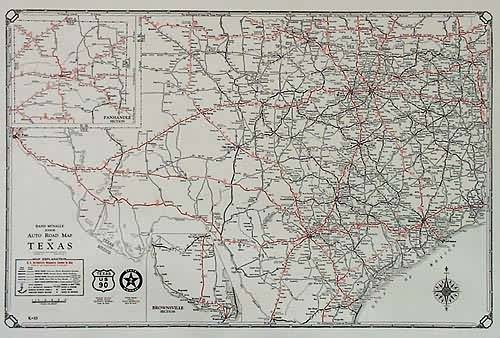 Rand McNally Junior Auto Road Map of Texas