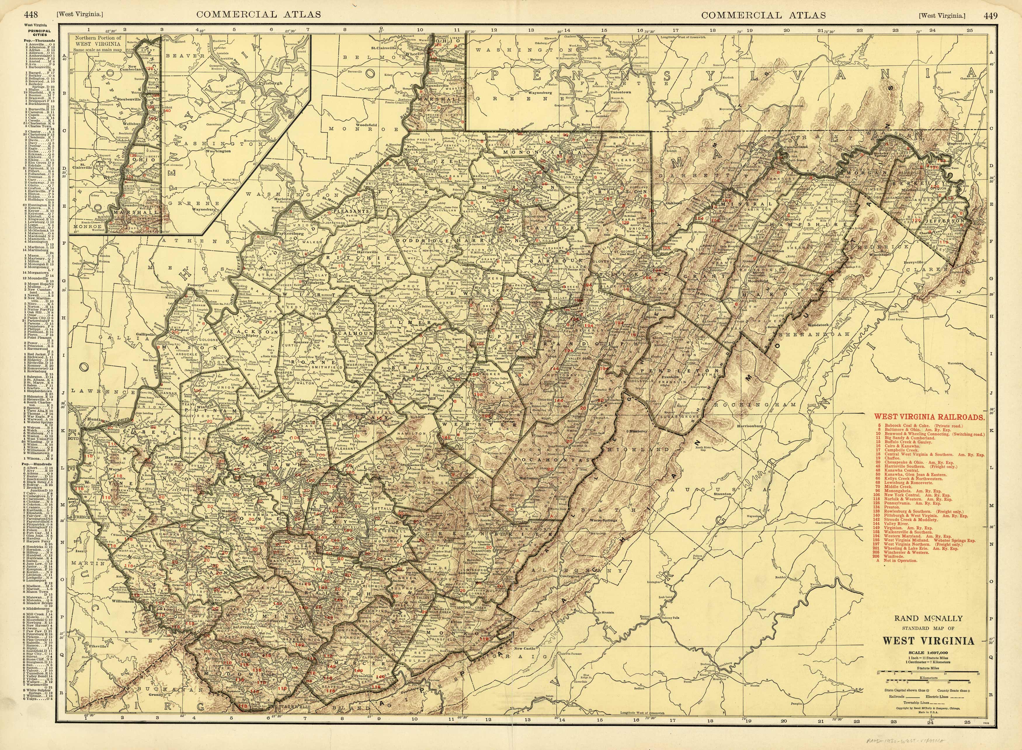 Rand McNally Standard Map of West Virginia