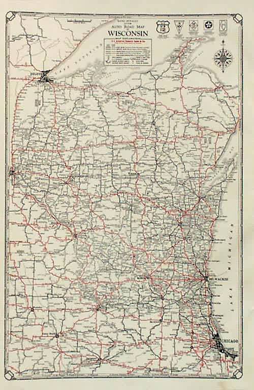 Rand McNally Junior Auto Road Map of Wisconsin