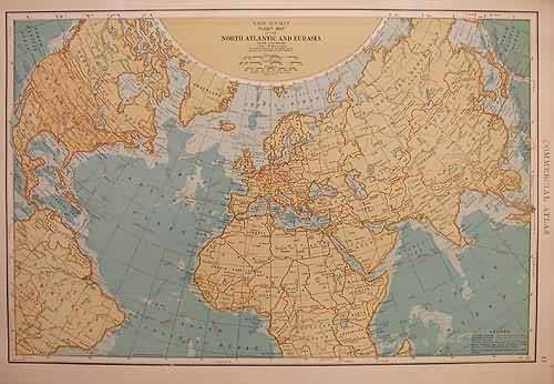 Rand McNally Flight Map of the North Atlantic