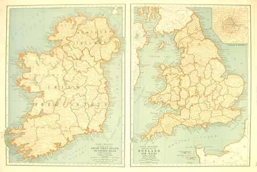 Rand McNally Popular Map of the Irish Free State and Northern Ireland