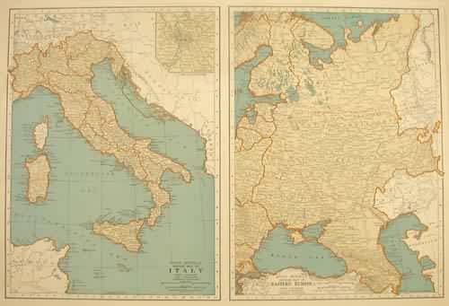 Rand McNally Standard map of Italy and Eastern Europe